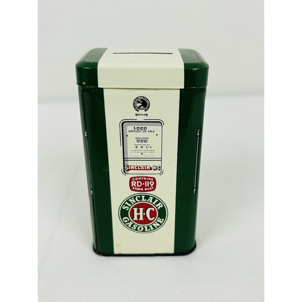Sinclair H-C Gasoline Fuel Pump Collectable Tin Bank Vintage